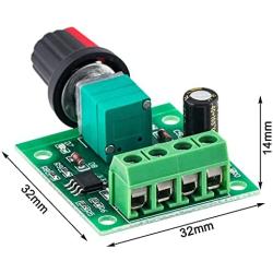 PAGOW DC Motor Speed Controller 12v , Low Voltage PWM 1083BK 1803B Adjustable Driver Switch with Control Knob 1.8v 3v 5v 6v 7.2v 12v 2A 30W (2 PCS)