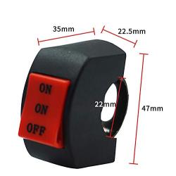 AutoE Motorcycle Switch Connector Push Button Handlebar Headlight Fog Spot Light Controller (ON/ON/Off Button)