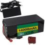 Jieoto Electric Bikes Battery 36V 14Ah 18650 Lithium-ion Battery Pack for 200w-500w Motors 14000mAh Electric Bicycle Moped Lithium-ion Battery Pack with BMS + Charge