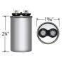 Jard 12718 35MFD X 370V ROUND Motor Run Capacitor