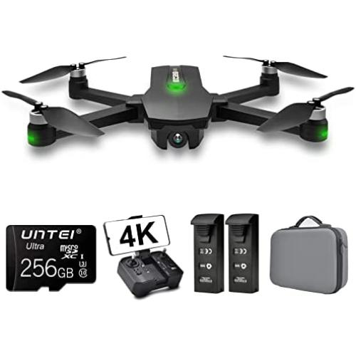 UNTEI Drones with Camera for Adults 4K, GPS Auto Return Home, Optical Flow Positioning, Brushless Motor, Headless Mode, 46Mins Flight Time