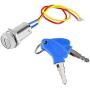 2 Wires Ignition Switch Key Starter Switch with 2 Keys On-Off for Electric Scooter ATV Moped Go Kart (1 Pack)