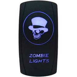 Cllena Car Toggle Switch Laser Blue LED Rocker Switch 5 PINS for Car Motor Boat(Zombie Lights)