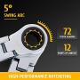 ORION MOTOR TECH Ratcheting Wrench Tool Set, Dual Head Metric Wrench Set with Long Handles Flex Head 12pt 72 Gear Ratchets, 8mm 9mm 10mm 11mm 12mm 13mm 14mm 15mm 16mm 17mm 18mm 19mm Ratchet Wrench Set