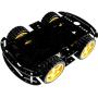 Vehicles-OCS 4 Wheel Plastic Stable with Speed Tacho DIY Mechanical Structure Motor Chassis Kits Spare Parts Doule-Layer Smart Car - (Color: Transparent)