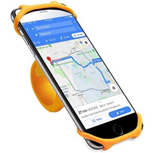 Bike Phone Mount, Motorcycle Cell Phone Holder– Universal Any Phone or Bicycle Handlebar, Non-Slip Shockproof Bike Phone Holder for Stem Mounting 4