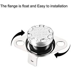 uxcell KSD301 Thermostat 145°C/293°F 10A Normally Closed N.C Adjust Snap Disc Temperature Switch for Microwave,Oven,Coffee Maker 5pcs