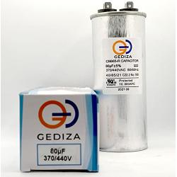 GEDIZA 80 uF 80 MFD ±5% 370/440V Dual Run Round Capacitor for HEVAC, A/C for Condenser Straight Cool or AC Motor and Fan Starting or Heat Pump A/C, Pool Pumps. Model CBB65. Guaranteed to Last 5 Years