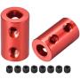 uxcell 6mm to 6mm Bore Rigid Coupling Set Screw L20XD12 Aluminum Alloy,Shaft Coupler Connector,Motor Accessories,Red,2pcs