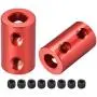 uxcell 6mm to 6mm Bore Rigid Coupling Set Screw L20XD12 Aluminum Alloy,Shaft Coupler Connector,Motor Accessories,Red,2pcs