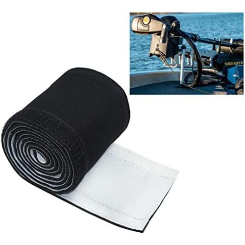 Taruimoo trolling motor wire extension、Cable Management Sleeve, Cuttable Neoprene Troll Sleeve，for Management to Hide and Cover Wire and Extension Cords - Black/White 60in (1-Pack)