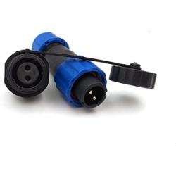 SD13 2pin Waterproof Power Connector, φ13mm 10A 380V High Voltage 1865mm Male Female Circular Power Connector, Heavy Industrial Aviation Air Plug Socket (2PIN, Panel Mount)