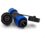 SD13 2pin Waterproof Power Connector, φ13mm 10A 380V High Voltage 1865mm Male Female Circular Power Connector, Heavy Industrial Aviation Air Plug Socket (2PIN, Panel Mount)