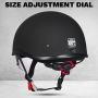 ILM Motorcycle Half Helmet with Sunshield Quick Release Strap Half Face Fit for Cruiser Scooter Harley DOT Approved 883V (Matte Black, Small)