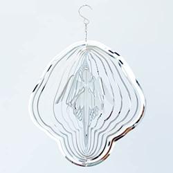 SIGOYESD Wind Spinner 3D Stainless Steel Wind Spinner Worth Gift Indoor Outdoor Garden Decoration Crafts Ornaments, Multi Color owl of Life Wind Spinners (Angel-01)