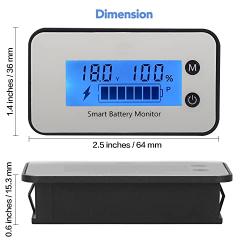 IPX7 Waterproof Battery Monitor 12v24v36v48v60v72v,SUPNOVA Motorcycle Golf Cart Boat Battery Tester with Buzzer Alarm and Temperature (Blue with Bracket)