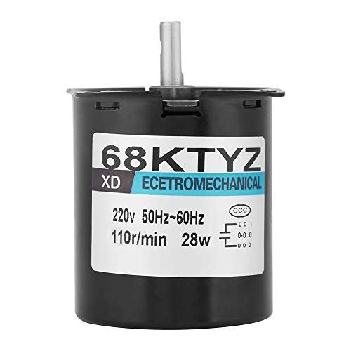 AC Permanent Magnet Motor, Synchronous Gear Motor CW/CCW 68KTYZ 220V for DIY Generator(110RPM) Electric Motor