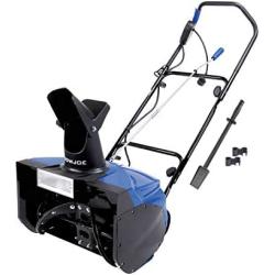 Snow Joe SJ623E 18-Inch 15-Amp Electric Single Stage Snow Thrower w/Headlights, Blue Clearing Width, Motor & Bayco KW-110 Cord Storage Reel with Center Spin Handle, 100-Feet,Orange