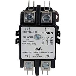 Migro 40 Amp 2 Pole NEMA 600V HVAC Heavy Duty Definite Purpose Contactor – 24V Coil, Motor Load 40A and Lighting Load 50A