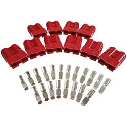 10Pcs Battery Connector 600V 50A 50Amp Battery Quick Connection Connector Plug For Car Van Modes Motorcycle (Red)
