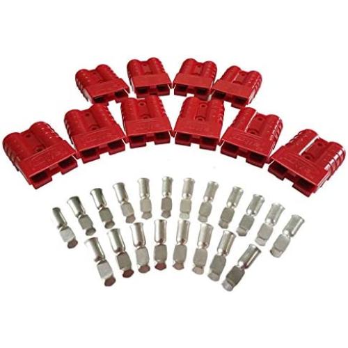 10Pcs Battery Connector 600V 50A 50Amp Battery Quick Connection Connector Plug For Car Van Modes Motorcycle (Red)
