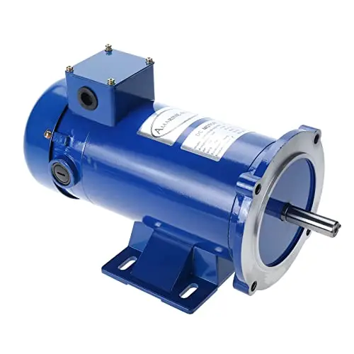 LuckyHigh Permanent Magnet DC Motor 3/4 HP Electric Motor 1750 RPM 90V with 2 Carbon Brushes