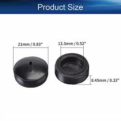 Heyiarbeit Carbon Brush Holder Caps 21mm O.D. 8.45mm Thickness Electric Motor Brush Cover Plastic Fitting Thread Black 10pcs