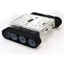 SZDoit Professional TP200 Metal Track Crawler Robot Chassis, Robot Tank Car Chassis Kit with DC High Torque Motor with Encoder, Remote Control Robotic Platform, DIY RC Toy for Arduino Project Kit