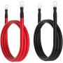 2 AWG Battery Cable 2AWG Gauge Battery Inverter Cables with 3/8 in Lugs Pure Copper Power Inverter Wire Set for Solar Marine Boat RV Car Motorcycle 2pcs (7FT)