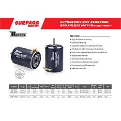 SURPASS HOBBY Rocket Supersonic 540 8.5T (4200KV) Modified Sensored Brushless Motor Shaft 3.175mm Fixed Timing for 1/10 RC Car,