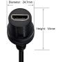 CERRXIAN 30cm HDMI 2.0 4K x 2K 60Hz Male to Female Car Mount Dash Flush Mount Extension Cable for Car, Boat, Motorcycle, Truck Dashboard(HDMI)