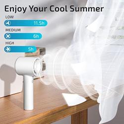 Handheld Small Fan, Mini Portable Fan Enhance Motor 4000mAh USB Rechargeable Battery Hand Cooling Fan, Quiet Personal Fans Makeup Eyelash Fan For Women Men Kids Girls Travel Outdoor (6.1 Inch)