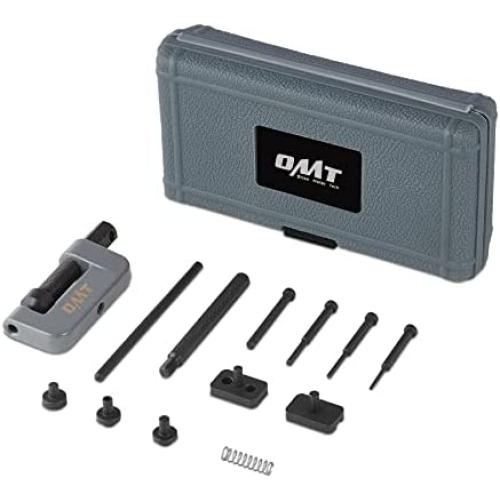 Orion Motor Tech Chain Breaker Tool Kit, 13pc Motorcycle Chain Breaking Riveting Hand Tool Set, C Frame 3 Anvils 6 Break Tips, Pro Bicycle and Motorcycle Repair Kit for Cam and 25 to 630 Chains, Gray
