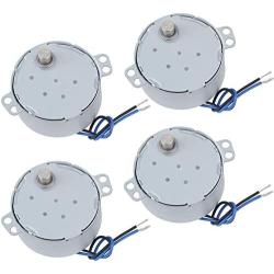 4PCS Synchronous Motor for Microwave Oven, Fan, Christmas Tree, Dish Washer Machine, Hot and Cool Purifier Fan, AC Motor. 120V 60HZ, 4W(max), 4.1/5RPM, CW/CCW, 6.0kgf.cm(min)（Round Shaft）