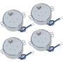 4PCS Synchronous Motor for Microwave Oven, Fan, Christmas Tree, Dish Washer Machine, Hot and Cool Purifier Fan, AC Motor. 120V 60HZ, 4W(max), 4.1/5RPM, CW/CCW, 6.0kgf.cm(min)（Round Shaft）