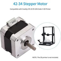 3D Printer Stepper Motor 42-34, 2 Phases 0.8A 1.8 Degrees 0.4 N.M 42-34 Stepper Motor for Creality Ender-3 X/Y/Z Axis and CR-10 Series Z Axis