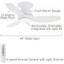 Luminance kathy ireland HOME Curva Sky LED Outdoor Ceiling Fan with Light Kit, 44 Inch | Modern Flush Mount Fixture with Weather Resistant Blades | Dimmable with Remote Control, Appliance White