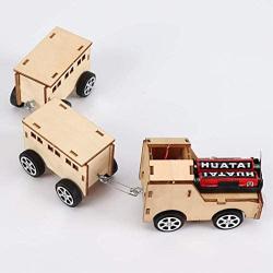 VanSP Electric Train Locomotive and Railway Carriage-Electric Motor Physical Science Toys-DIY Wooden Science Experiment Kits-Circuit Building STEAM Toys A