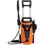 Deco Home 1800W Electric Pressure Washer with Auto Stop Water Gun and 4 Spray Nozzle Attachments, Self Suction Motor Works with City or Well Water
