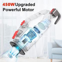 Stick Vacuum Cleaner, 3-in-1 Lightweight Corded Vacuum Cleaner with 450w Motor, Corded Handheld Vac for Hard Floor and Carpet