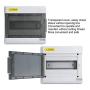 Distribution Protection Box, 8.66 x 7.87 x 3.94in Switching Power Supply ABS IP66 Waterproof Transparent Cover Distribution Junction Box for Indoor Wall Circuit Breaker(9 Way)