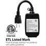 Fosmon WavePoint Wireless Remote Control Outdoor Electrical Outlet Switch Weatherproof Heavy Duty 3-Prong Plug-in ETL Listed (Battery Included) 1 Pack