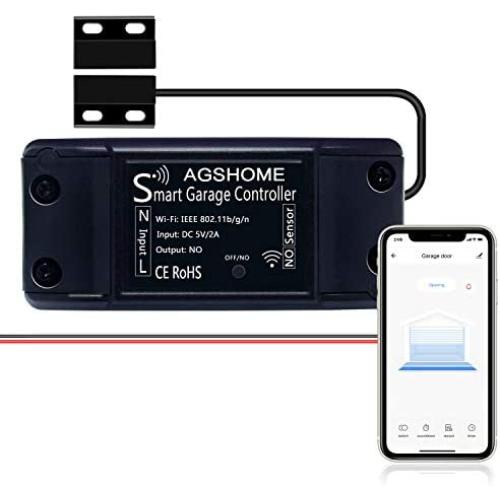 AGSHOME Smart Garage Door Opener Remote, Wireless Wi-Fi Garage Door Controller, APP Control,Compatible with Alexa, Google Assistant, Siri, No Hub Needed