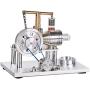 PUOSUO Hot Air Stirling Motor Power Generator Alpha Engine Model Educational Physics Experiment Kit(B)