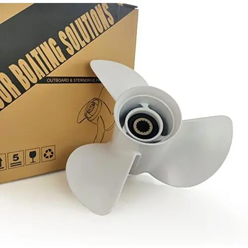 CAPTAIN Outboard Propeller, fit Yamaha 115 T50 60 70 75 80 85 90 100 130 HP Engines, 15 Spline Tooth Outboard Prop, RH Aluminum Propellers, OEM No.6E5-45945-01-EL