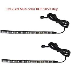 Kingshowstar 2PCS 8inch 12 LED Multi-Color Flexible Strip Accent Lights 5050 SMD Flex RGB for Motorcycle ,ATV,Car ,