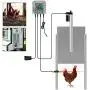 YUEWO Automatic Large Chicken Coop Door Opener Kit with Bonus Remote Control and Infrared Sensor, Rainproof Outdoor Timer Controller Actuator Motor, 12V DC Power Supply (Light Sensitive Version)