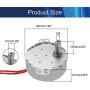 Jutagoss Synchronous Motor TYC-50 Double Flat Shaft Direction CW/CCW, 4 Watt AC 12V 4-5 RMP, 1 Pcs