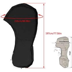 dDanke Black Full Outboard Motor Cover Fits Boat Motors 100-150HP Waterproof Rainproof Cover