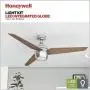 Honeywell 50604-01 Eamon Modern Ceiling Fan, Remote Control, LED, 52 inches, Brushed Nickel